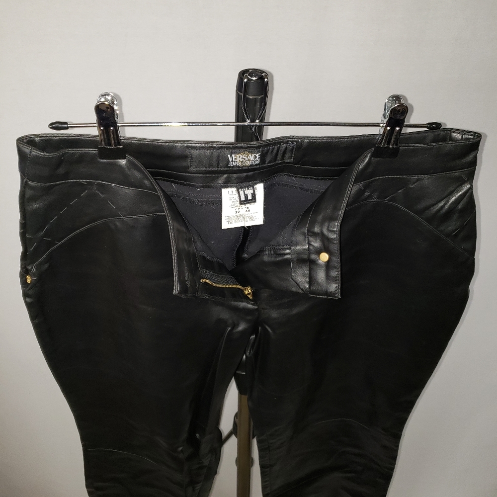 Versace Vintage Faux Leather Pants